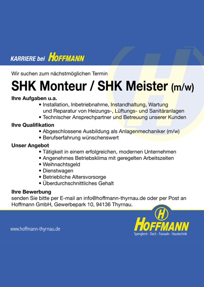 Hofmann_ Job SHK Monteur / SHK Meister