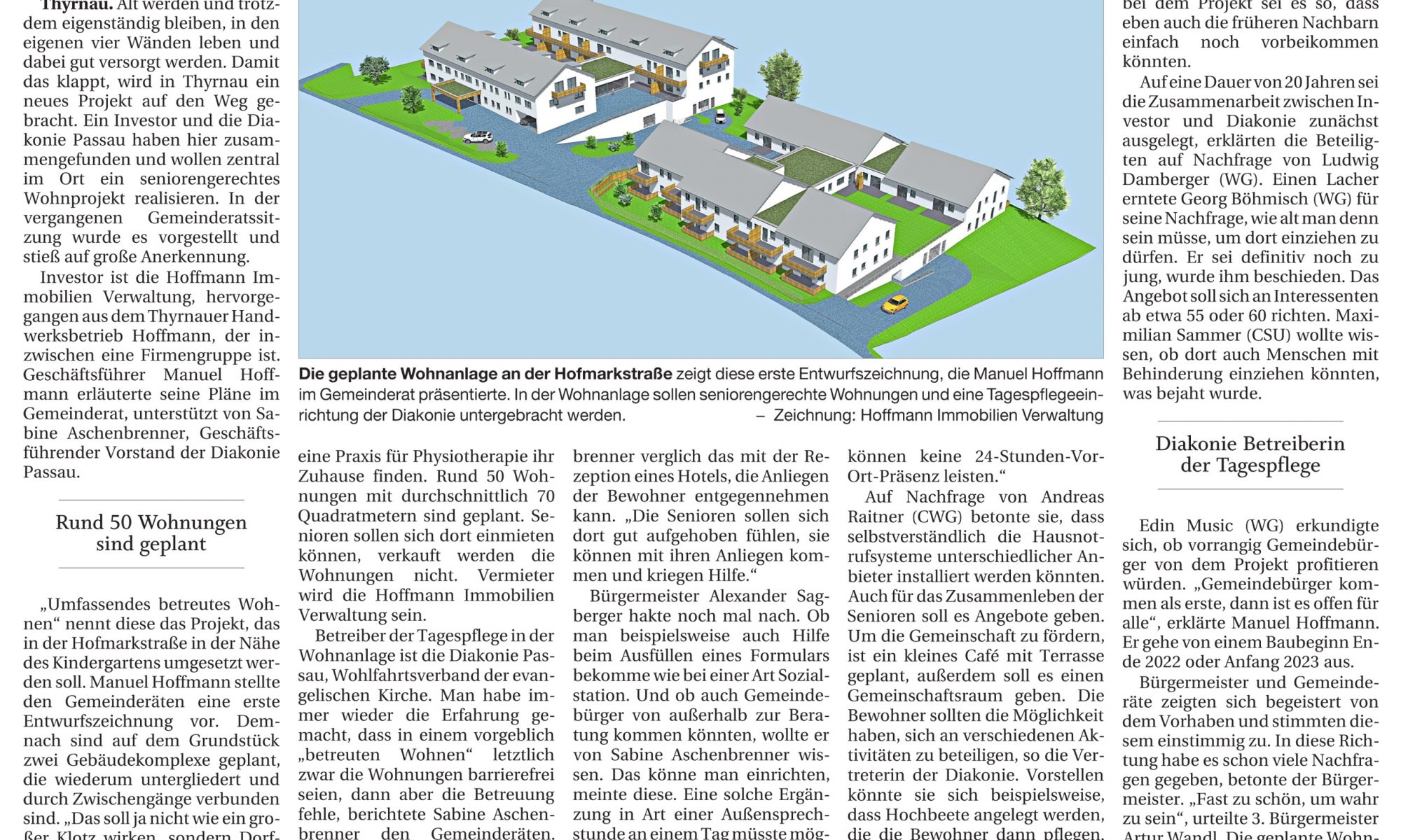 Hoffmann Firmengruppe -Seniorengerecht und mittendrin Thyrnau, PNP